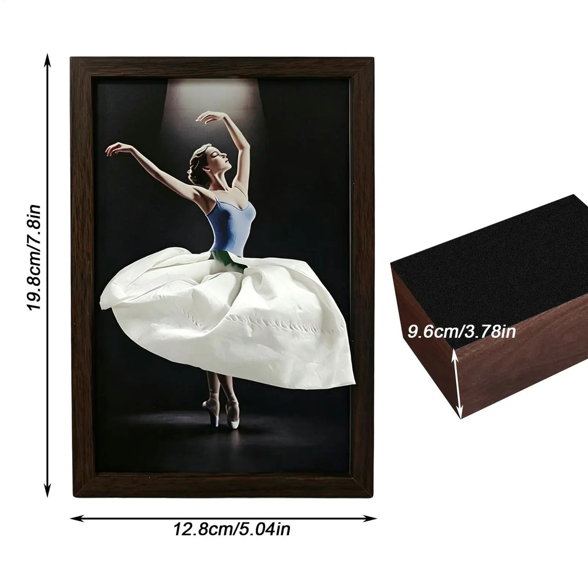 Porta Fazzoletti Ballerina in Legno — Elegante Dispenser da Tavolo, Comodino o Scrivania