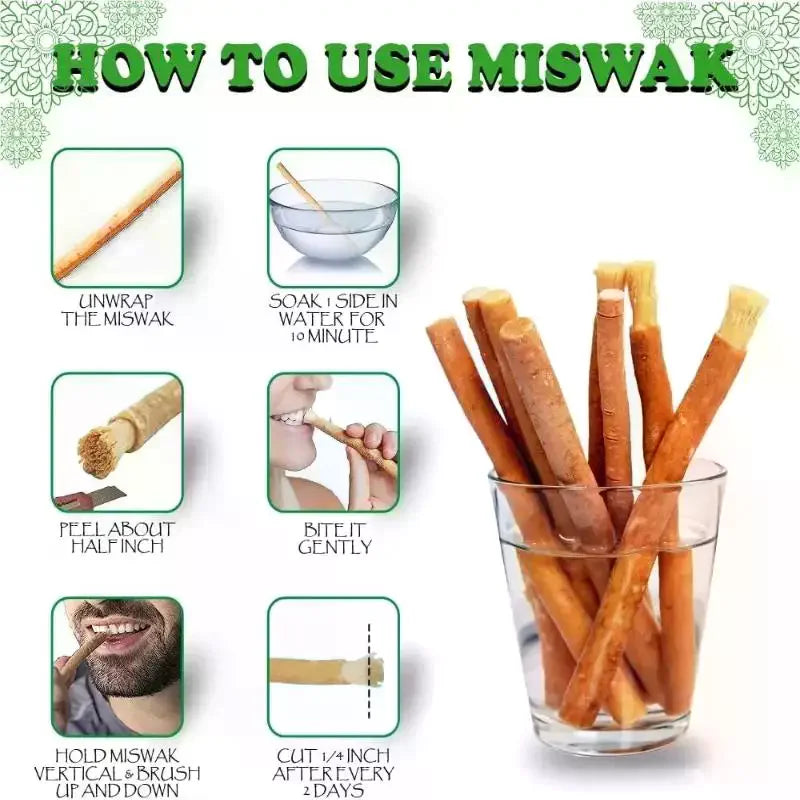 Miswak Naturale – Il Bastoncino Sbiancante che Sostituisce lo Spazzolino