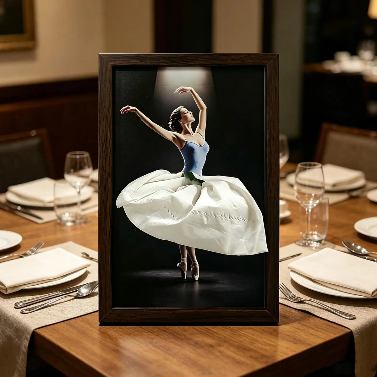 Porta Fazzoletti Ballerina in Legno — Elegante Dispenser da Tavolo, Comodino o Scrivania