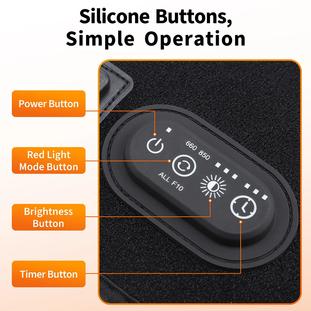 Fascia LED Terapia della Luce Rossa – 72 LED 660nm/850nm per Schiena, Addome, Gambe